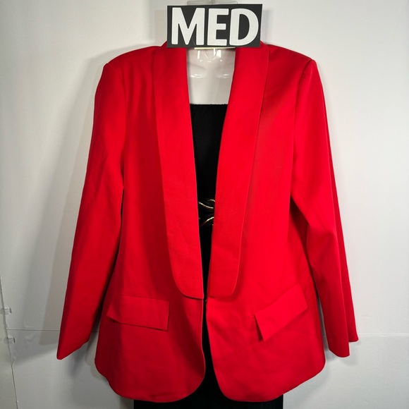 NWOT Meduim Relaxed Fit Open Red Blazer - Picture 4 of 14